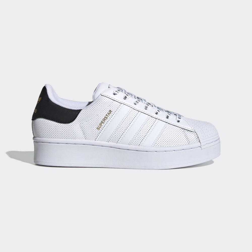 Adidas Women's Superstar Bold Originals Shoes White/Black/Gold Metal Ireland FV3443